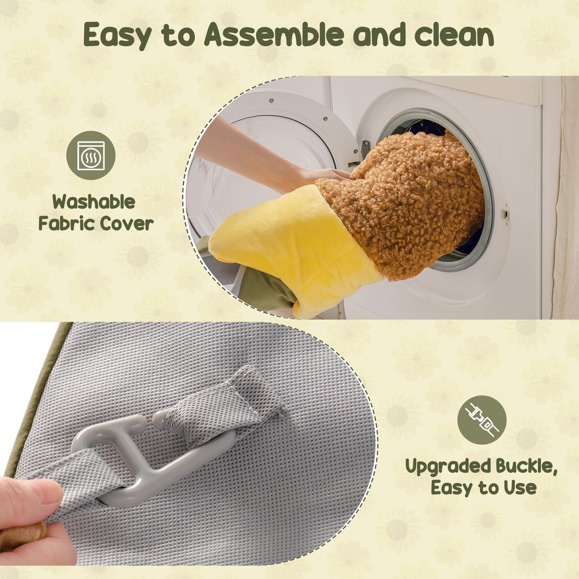 ROBUD Sunflower Play Mat crinkle flowers provide tactile variety and curiosity