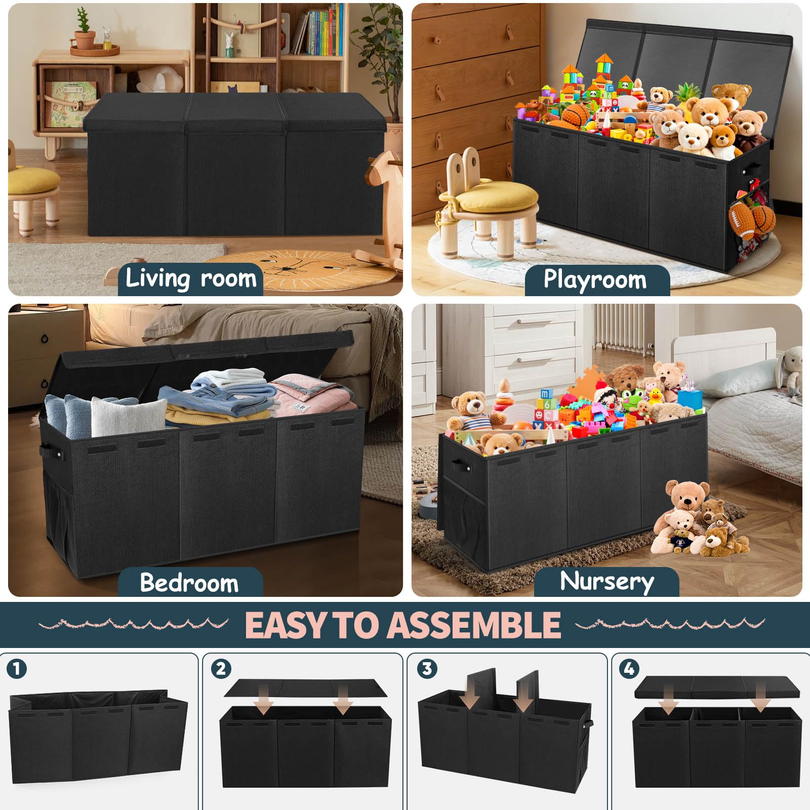 Rocamdo reinforced handles make moving the box between rooms easy