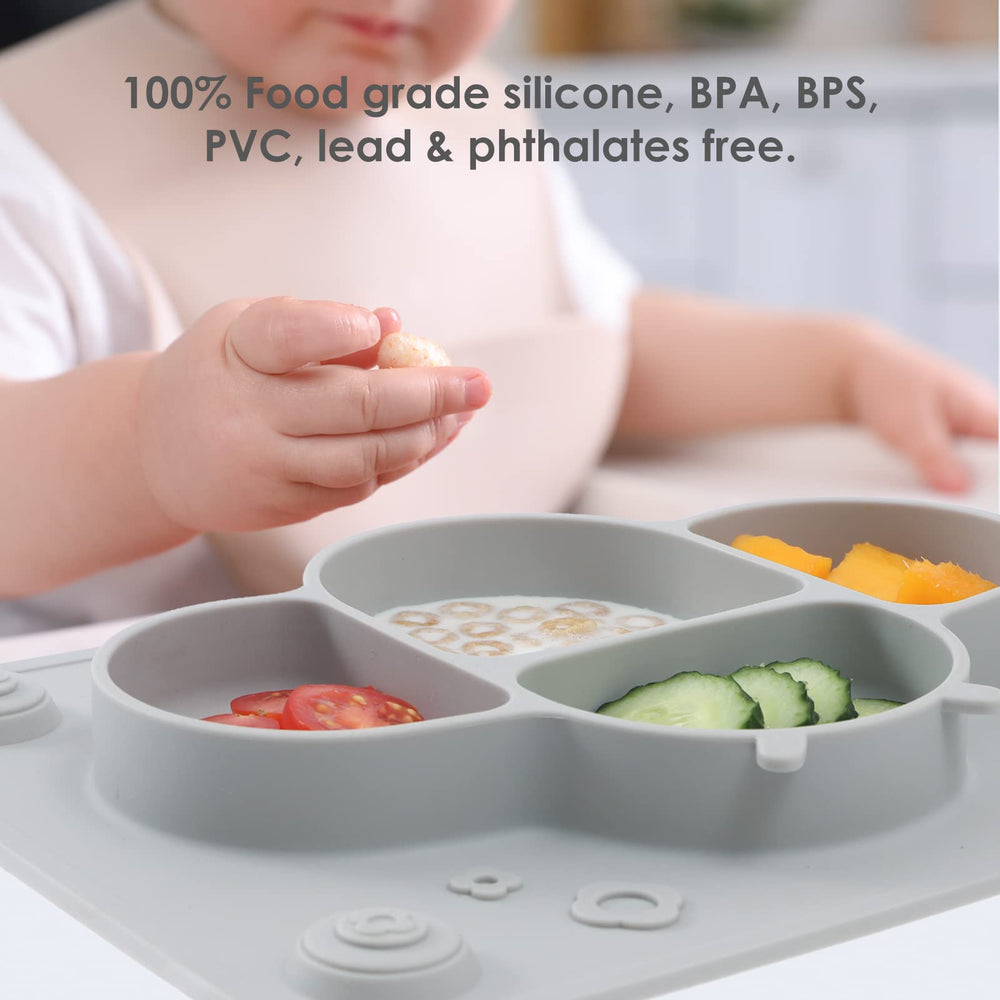 ROCCED baby spoon fork set with reinforced handle for easy grip.