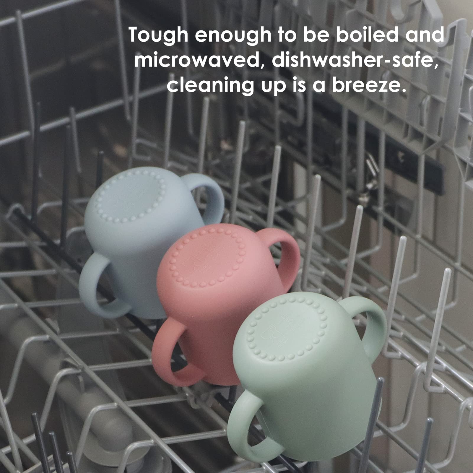 ROCCED silicone cup is dishwasher-safe for quick cleanup.