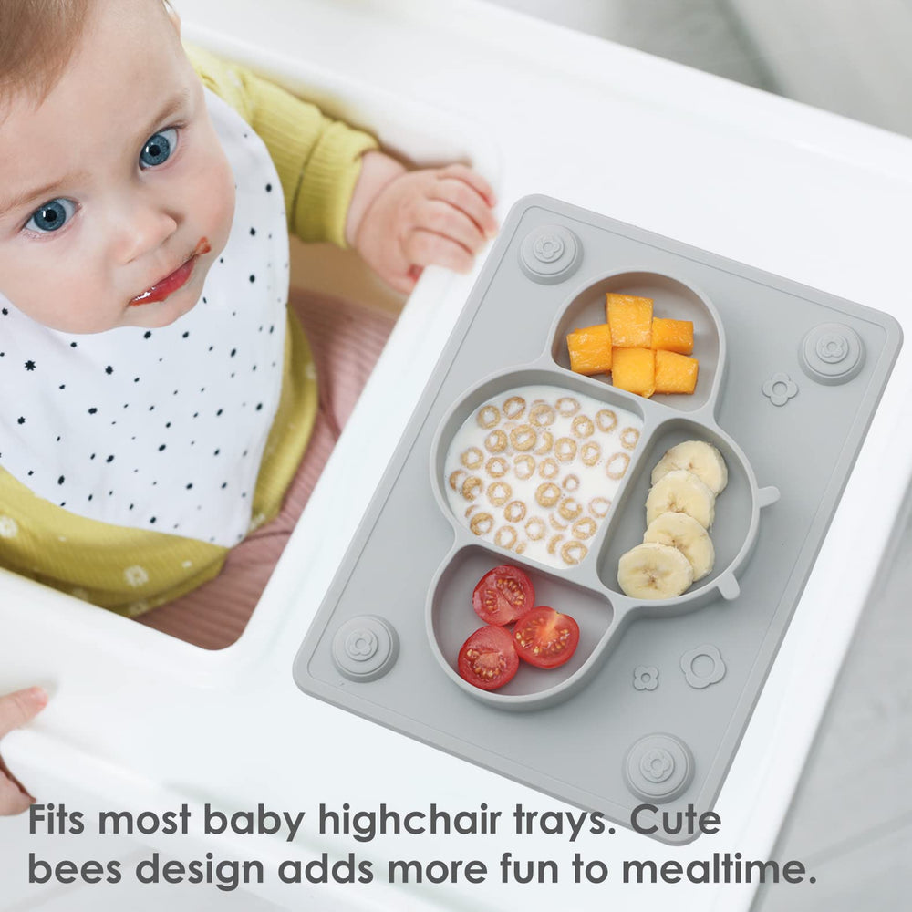 ROCCED silicone plate care: dishwasher safe and microwave or oven safe.