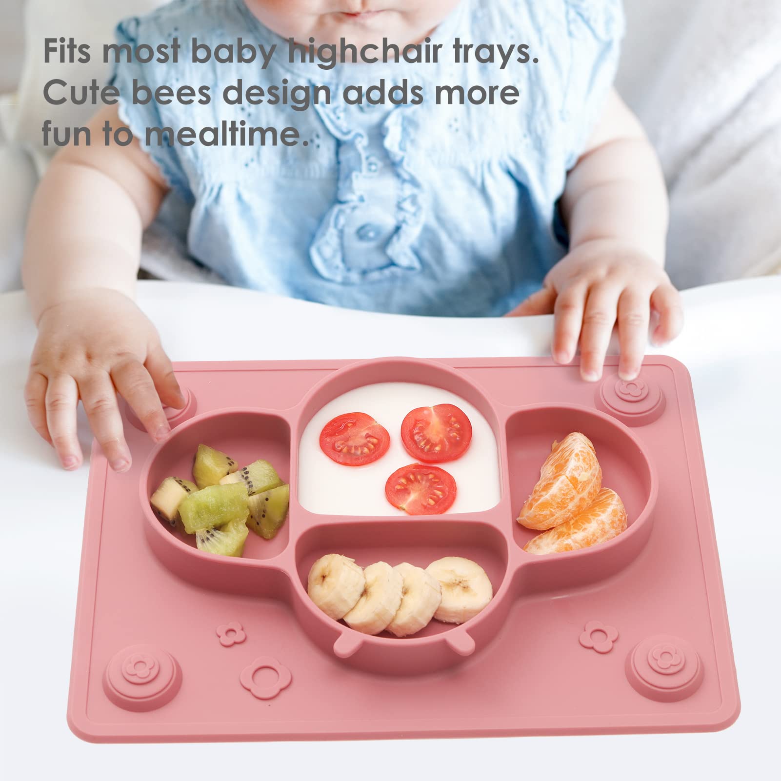 ROCCED silicone plates in bee shape appeal to kids at mealtime