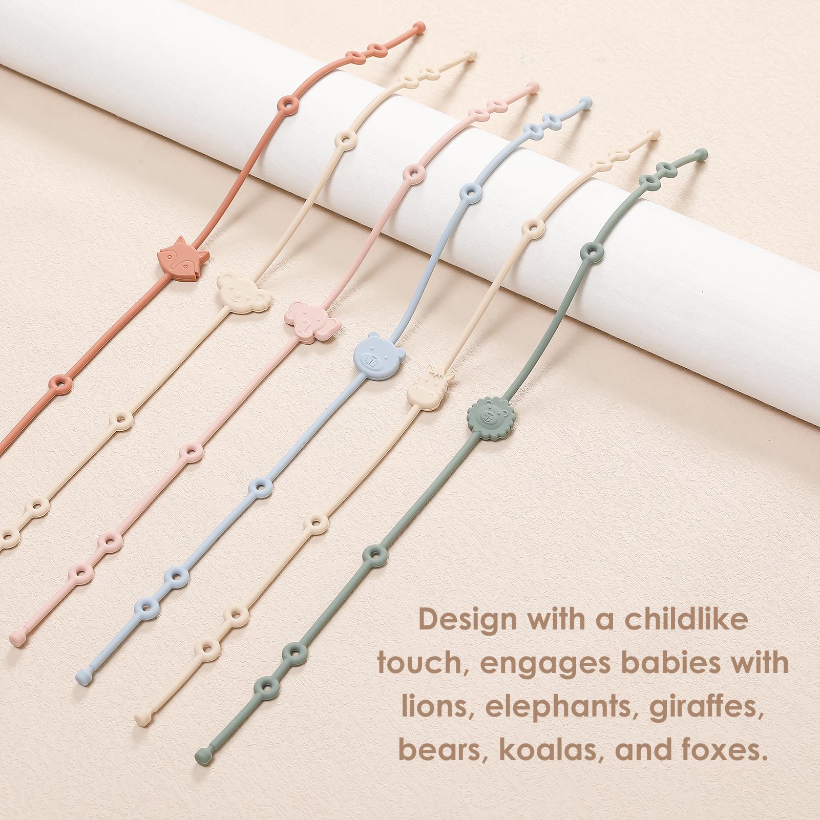 ROCCED Stroller Toy Straps attachment keeps items within reach during travel.