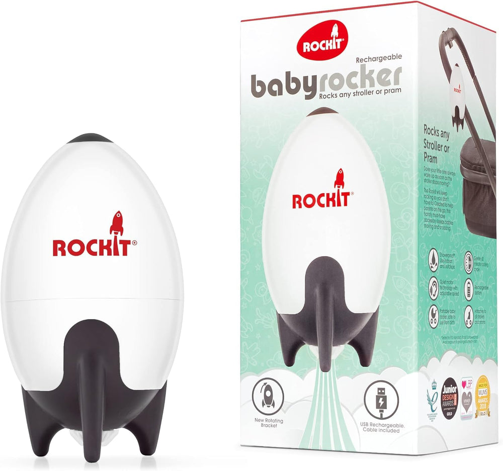 Rockit Baby Rocker in use on a stroller for hands-free rocking