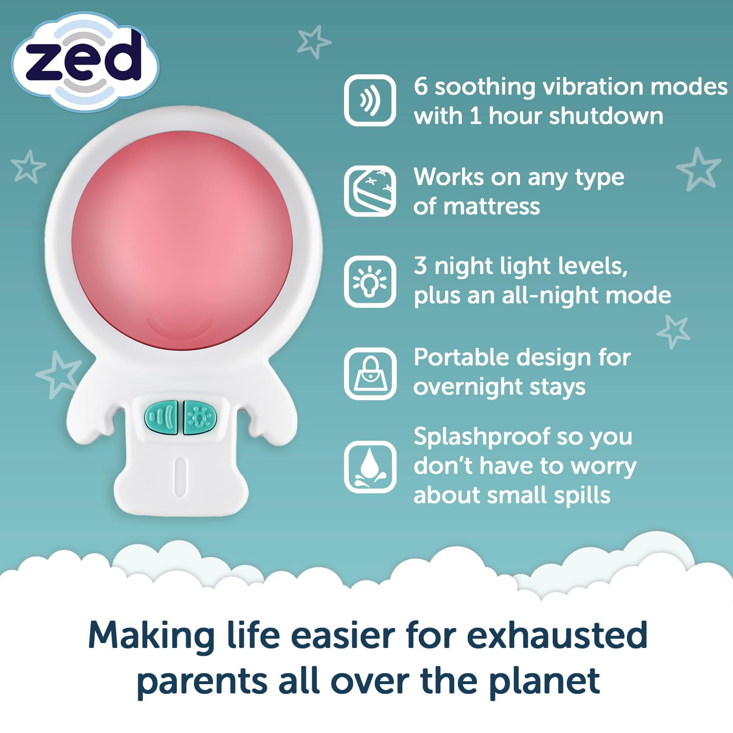Rockit Zed demonstrates compatibility with Moses baskets, cots, and beds.