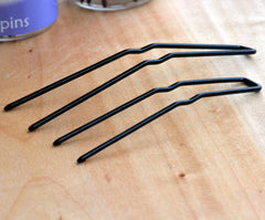 ROCST black 3-inch hairpins demonstrate secure hold in thick hair