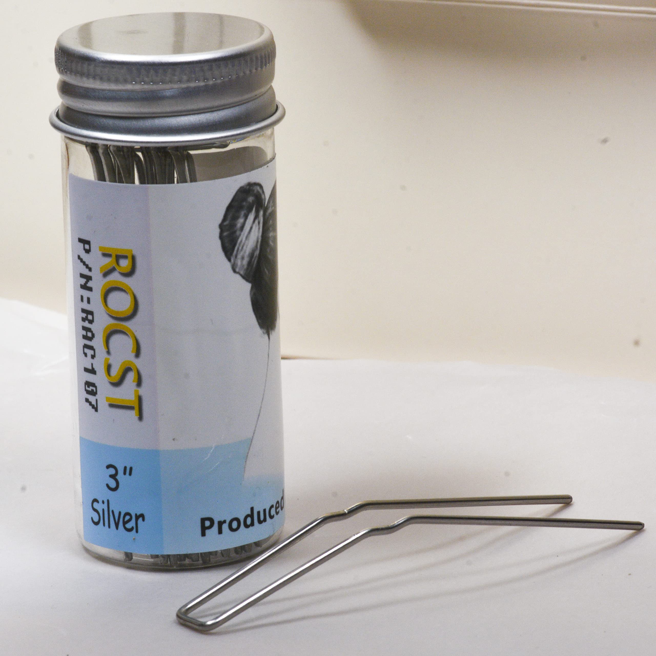 ROCST silver 3-inch hairpins pack provides secure hold for long, thick hair