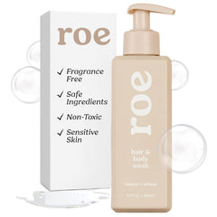 Roe Wellness Toddler & Baby Body Wash & Shampoo – Gentle, Safe, Vegan Care for Sensitive Skin | 9.4 oz
