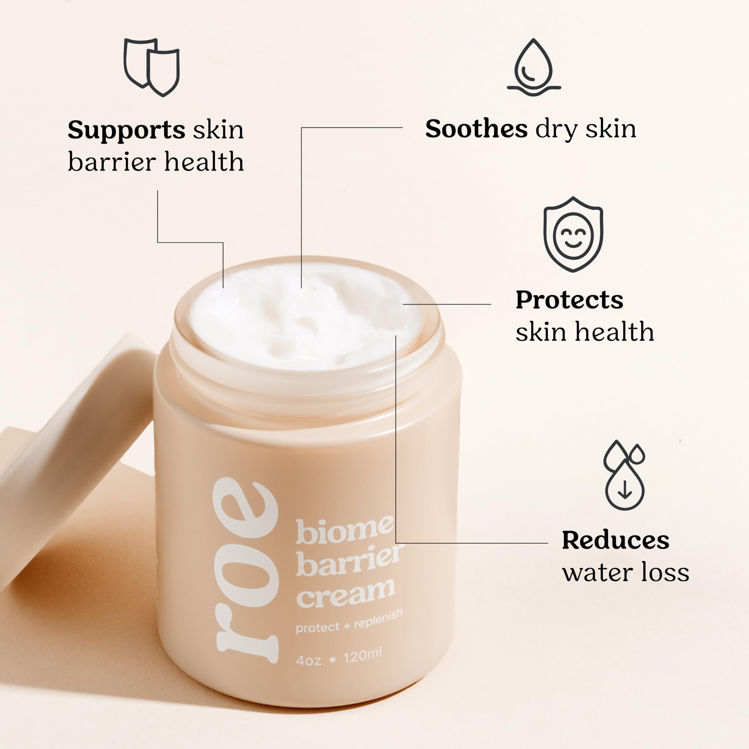 Roe Wellness baby cream lotion ointment probiotic renewal concept communicates skin support