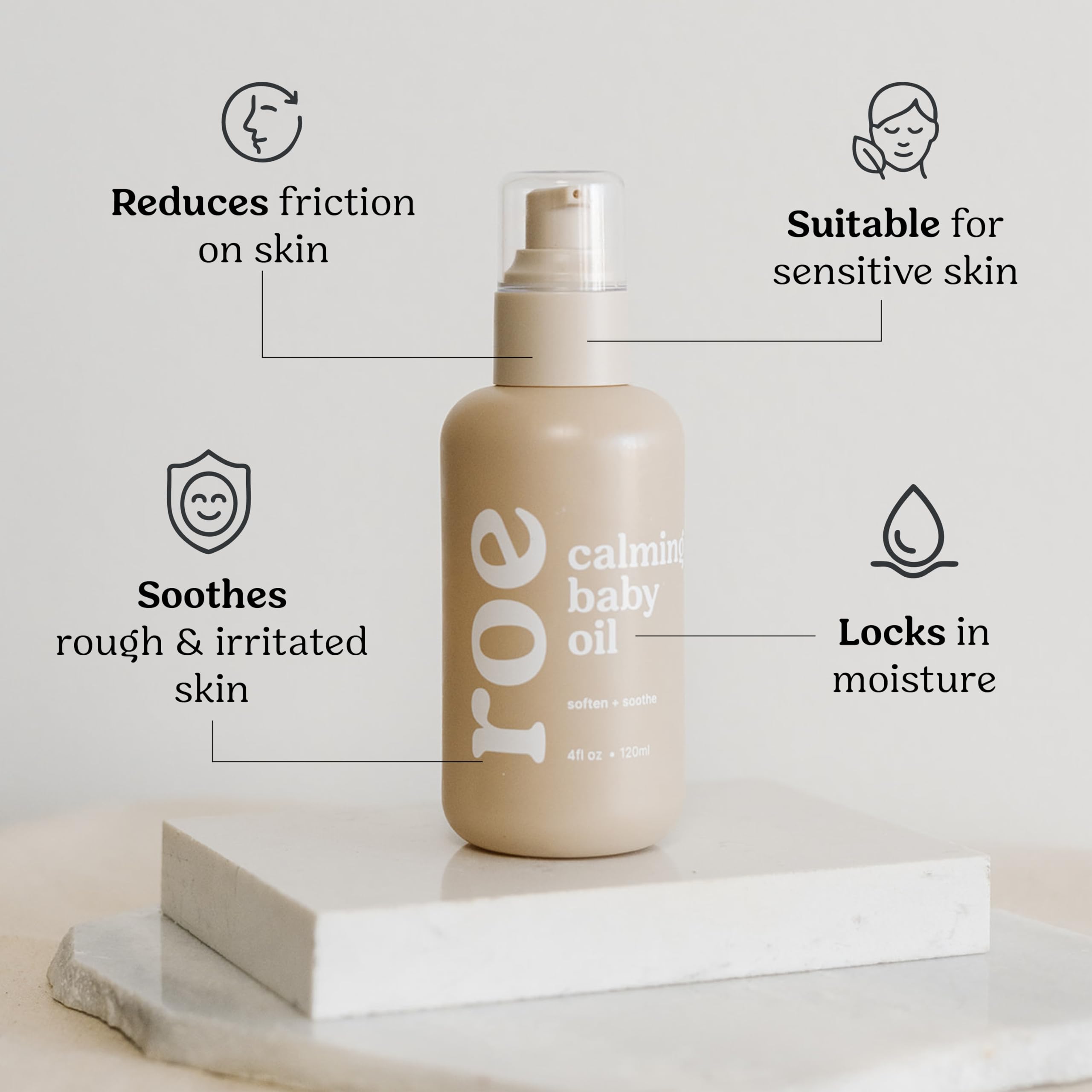 Roe Wellness full-body use on soft baby skin