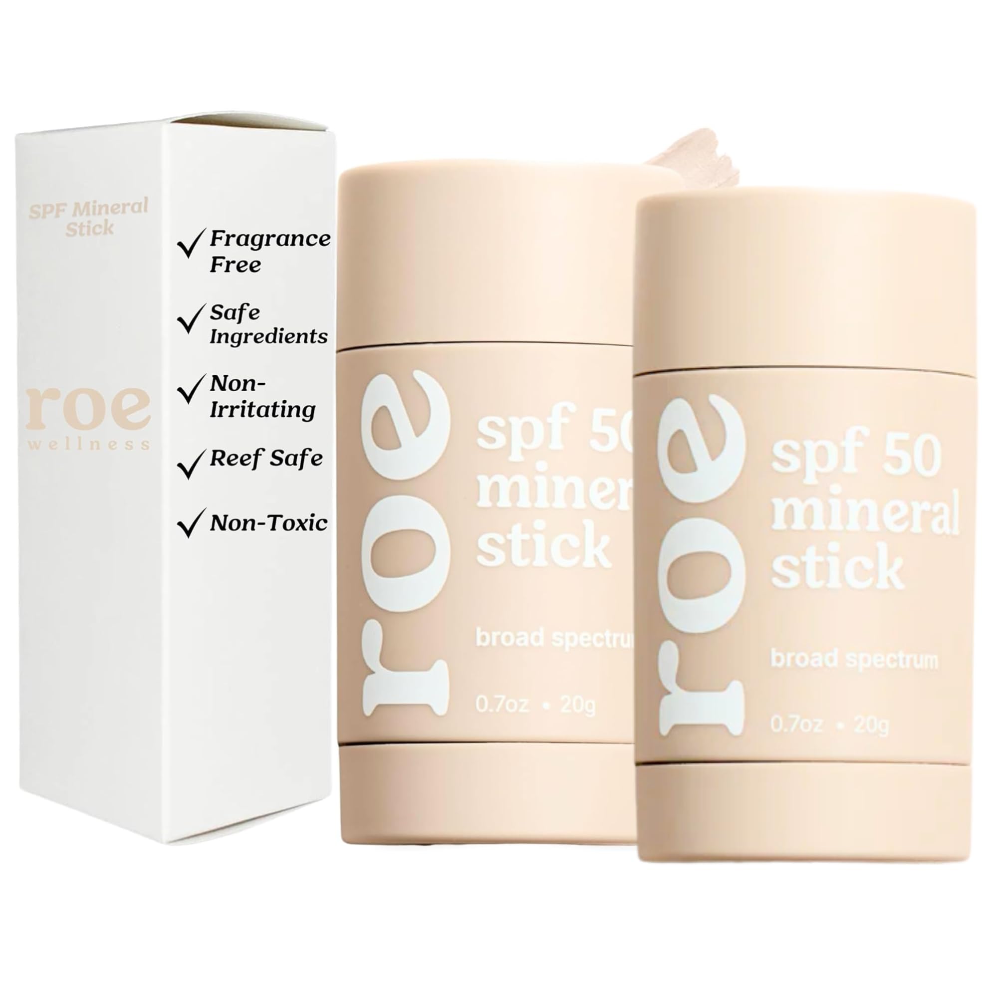 Roe Wellness kids sunscreen stick on face and body for SPF 50 roll-on protection