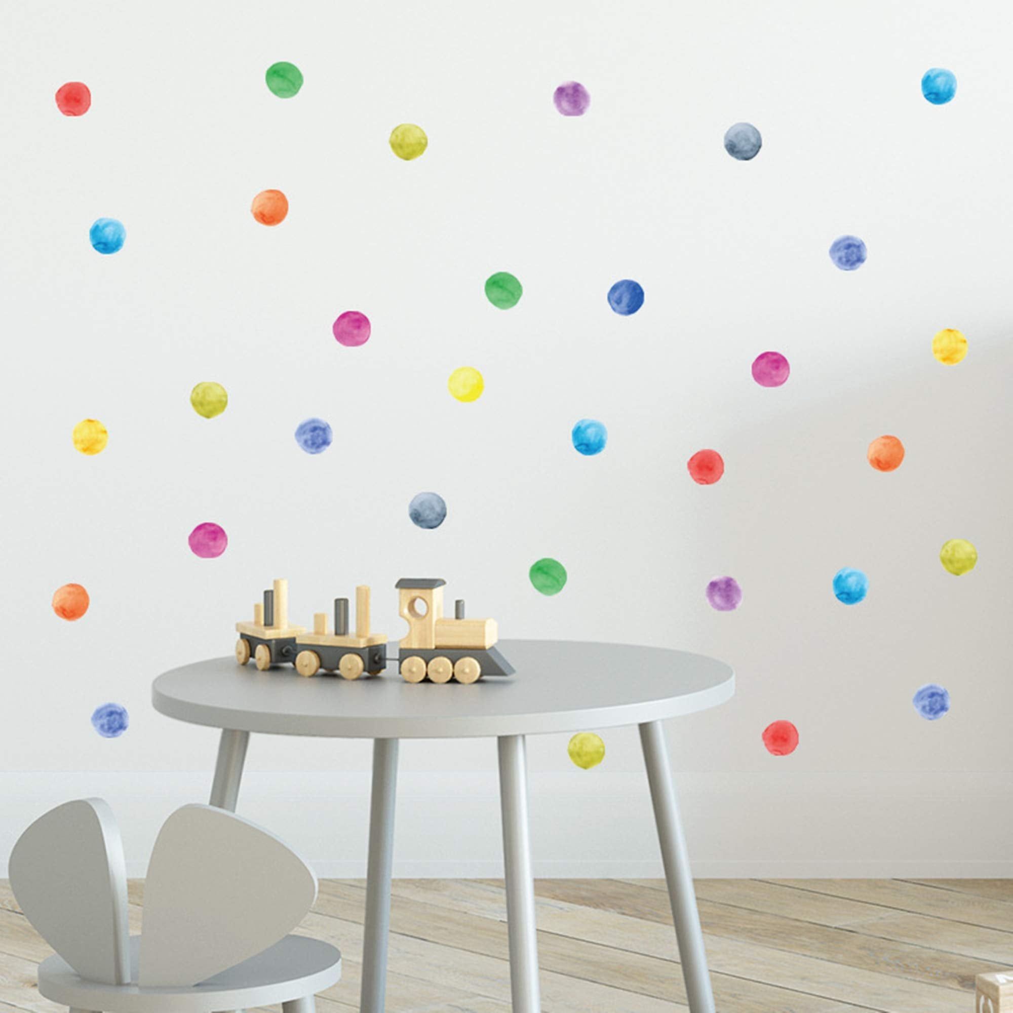 ROFARSO 120 decals dots wall stickers closeup for bright kid-friendly decor