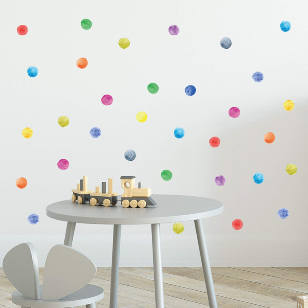 ROFARSO 120 decals dots wall stickers closeup for bright kid-friendly decor