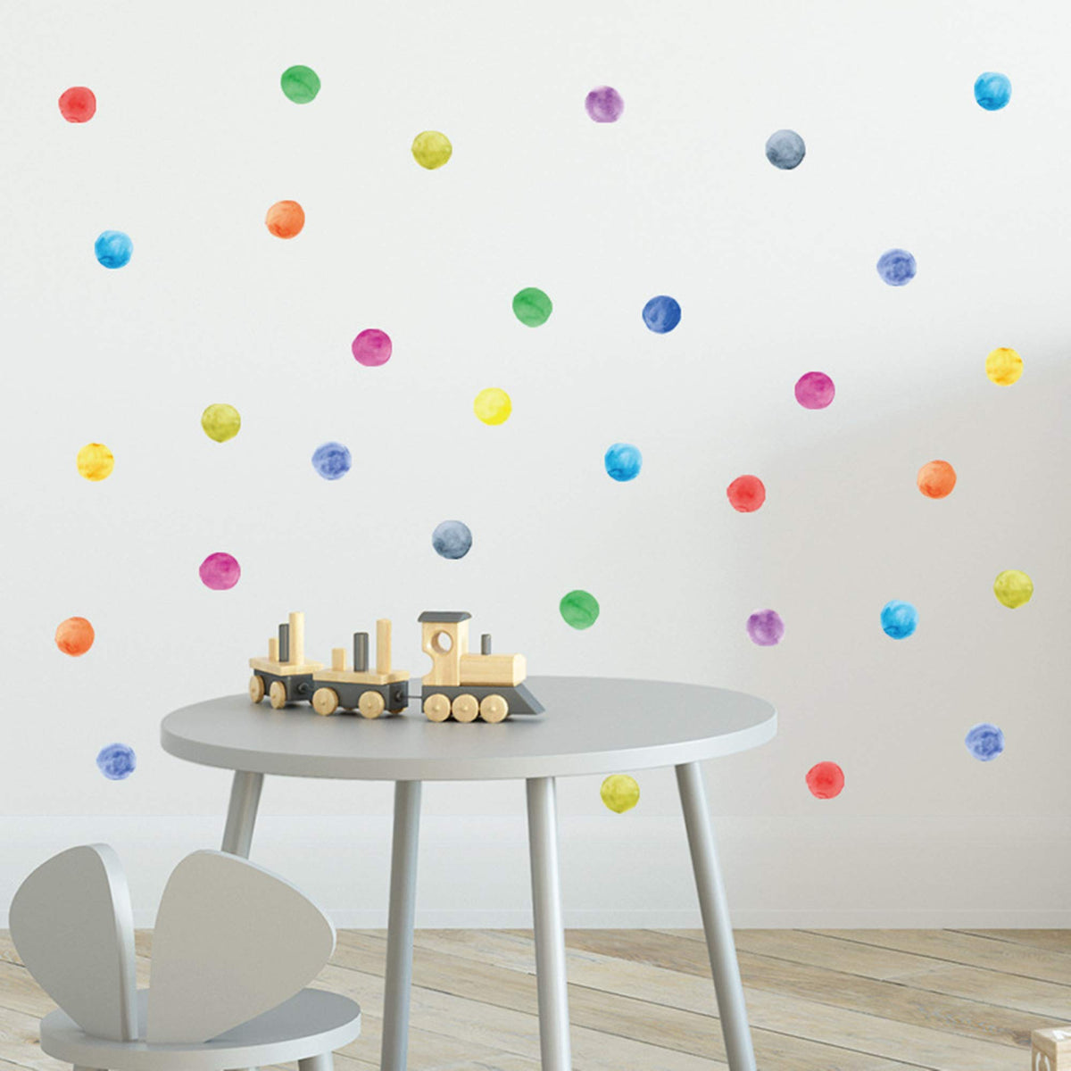 ROFARSO 120 decals dots wall stickers closeup for bright kid-friendly decor