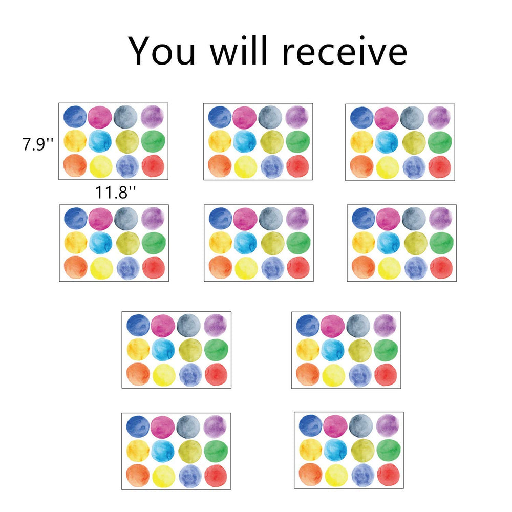 ROFARSO 120 decals removable dots on surfaces without residue