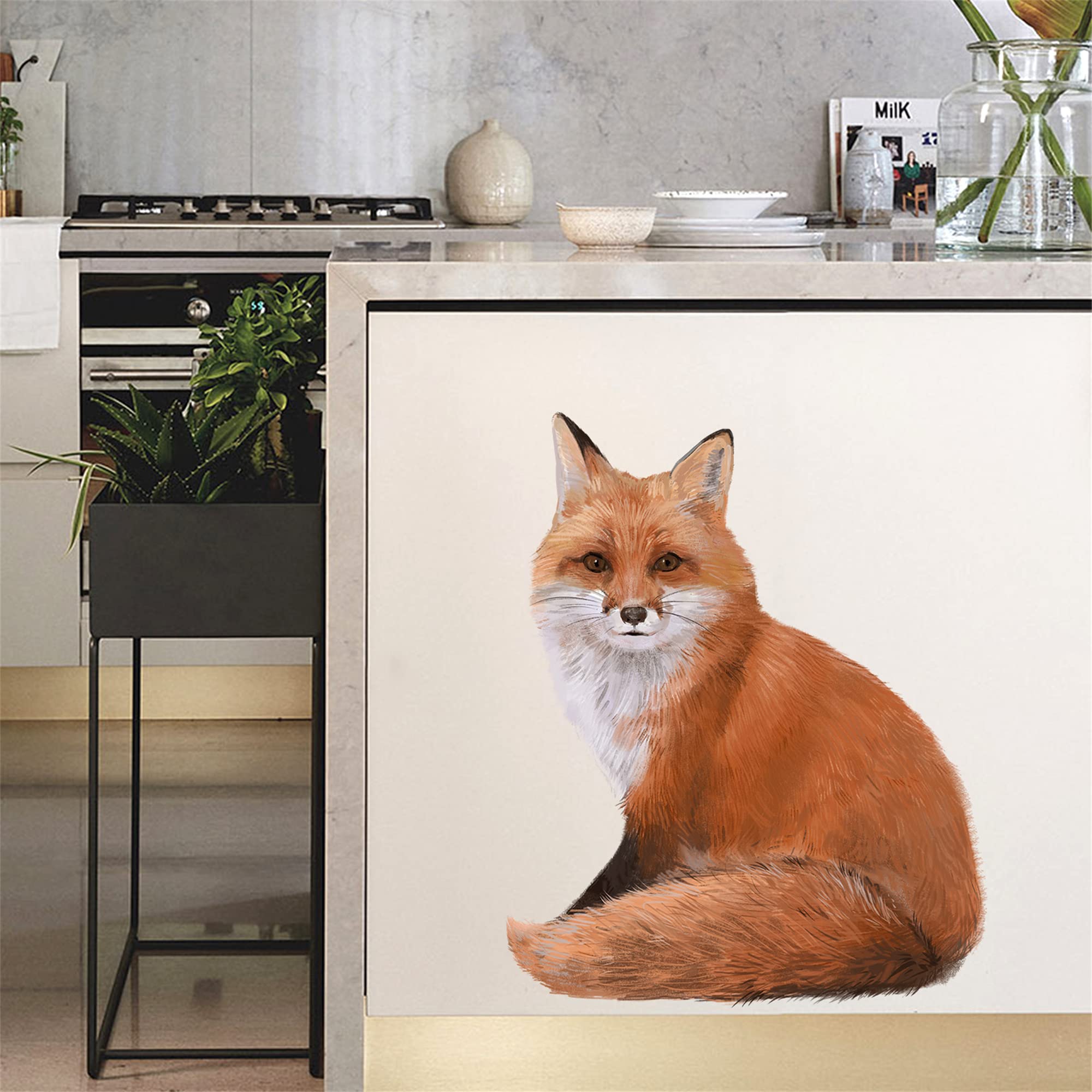 ROFARSO fox wall decal – removable, ideal for bedrooms and living spaces.