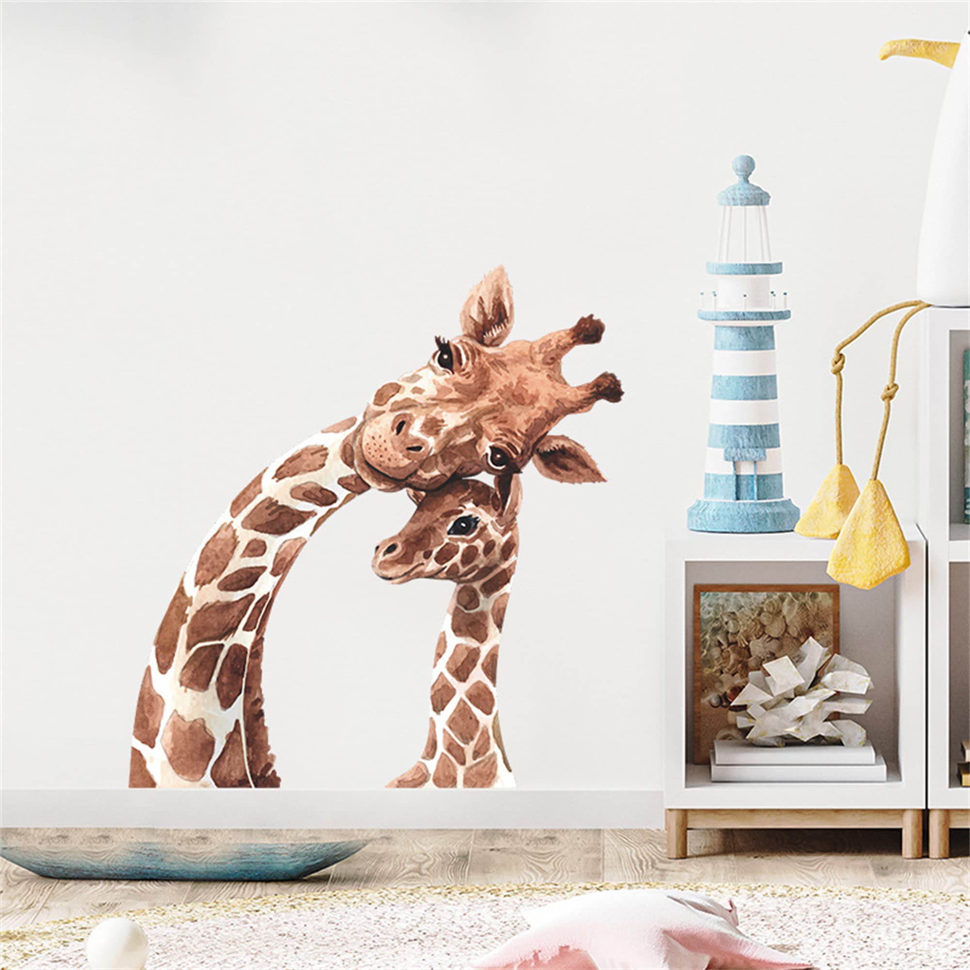 ROFARSO giraffe wall sticker for nursery—bright, playful wall decor that inspires imagination.