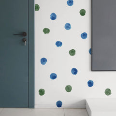 ROFARSO nursery decor dots demonstrate simple peel-and-stick on walls or furniture.