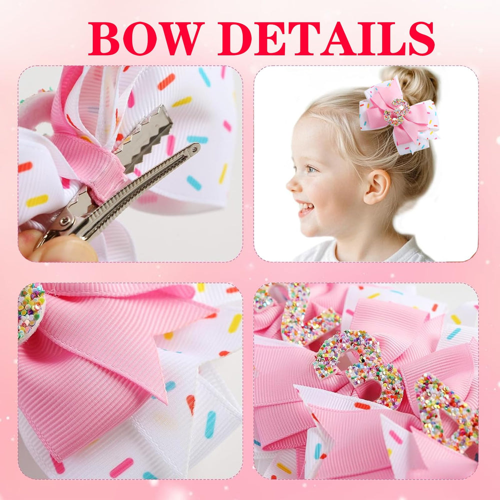 Roffiy donut-themed hair bow features 3D texture for playful party looks