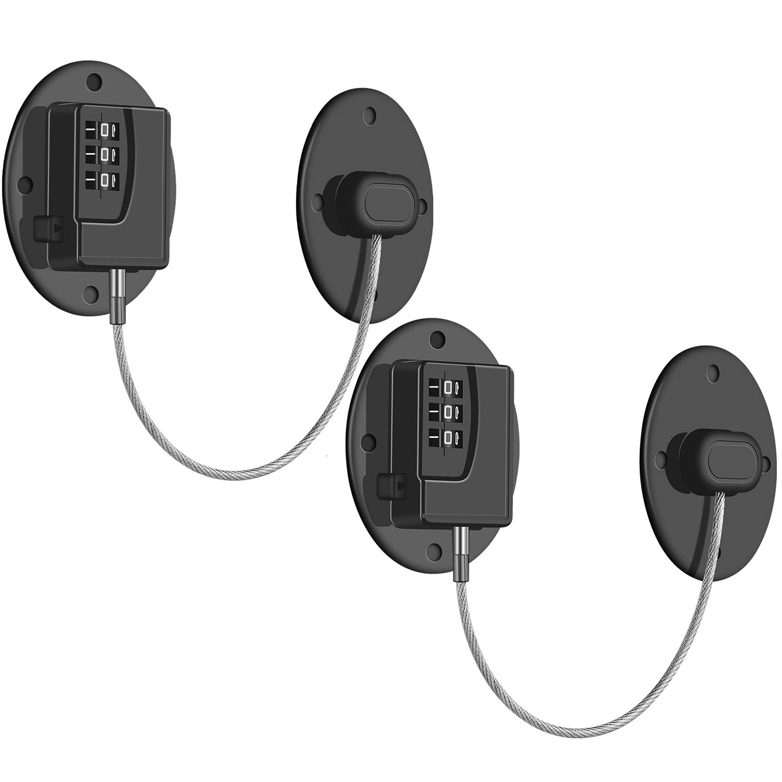 Rofio 2 Pack fridge locks close-up shows durable steel and secure finish for family use