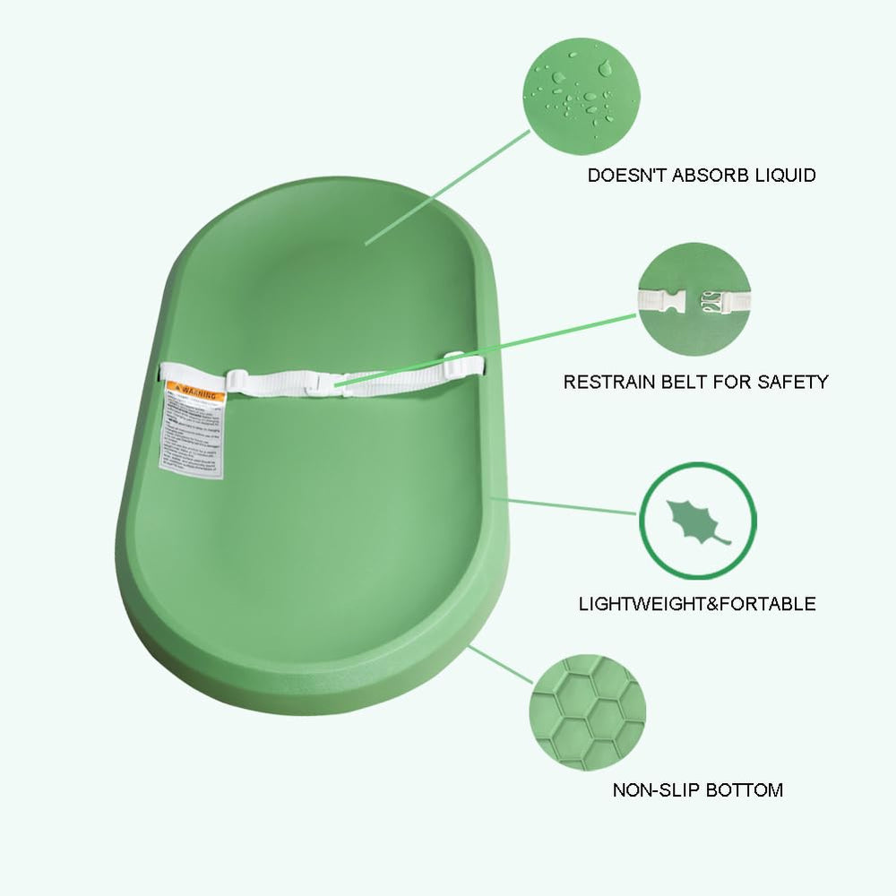 ROGSOUTH baby changing pad in-use on a table for smooth diaper changes.