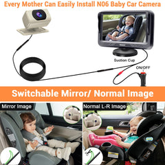Rohent 150-degree wide-angle lens covers back seat with minimal blind spots.