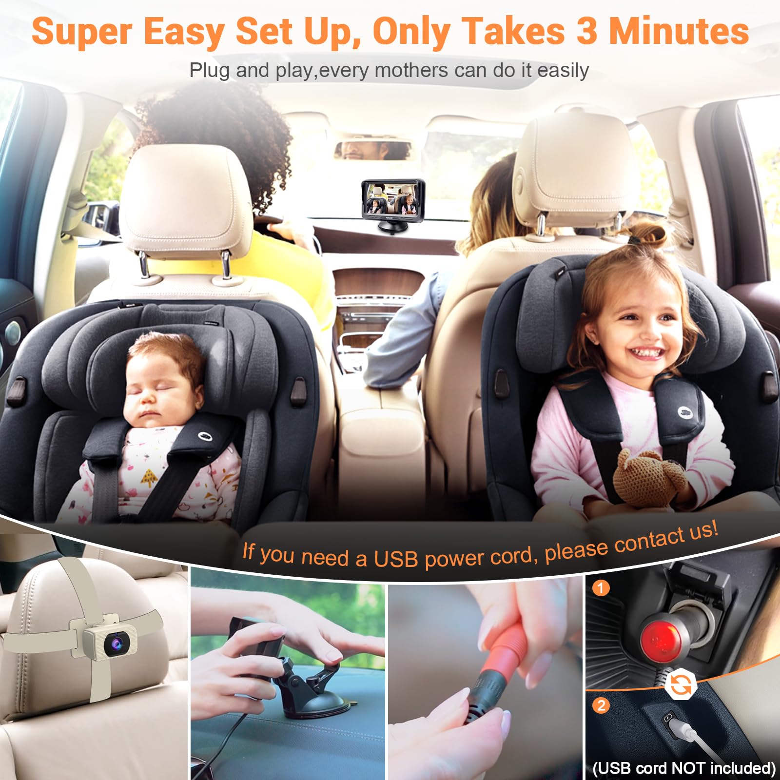 Rohent 360-degree adjustable camera for flexible viewing angles while driving.