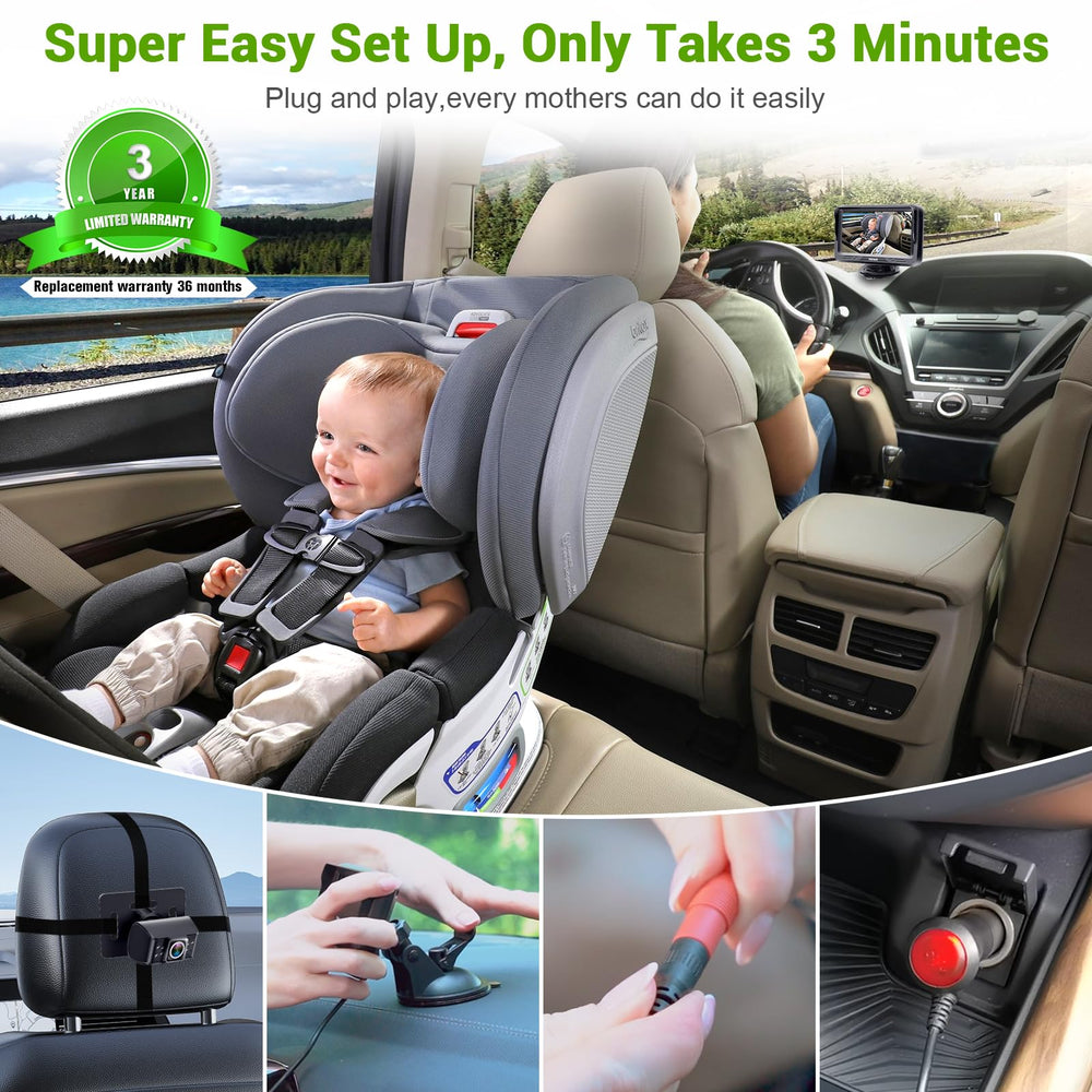 Rohent 1080p night vision delivers clear back-seat view after dark.