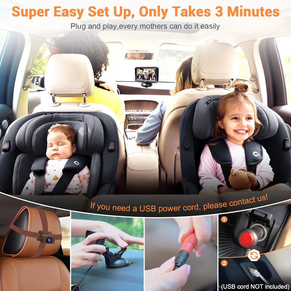 Rohent baby car camera 150-degree wide-angle lens for full coverage