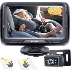 Rohent baby car camera display mounted on dash for quick monitoring while driving.