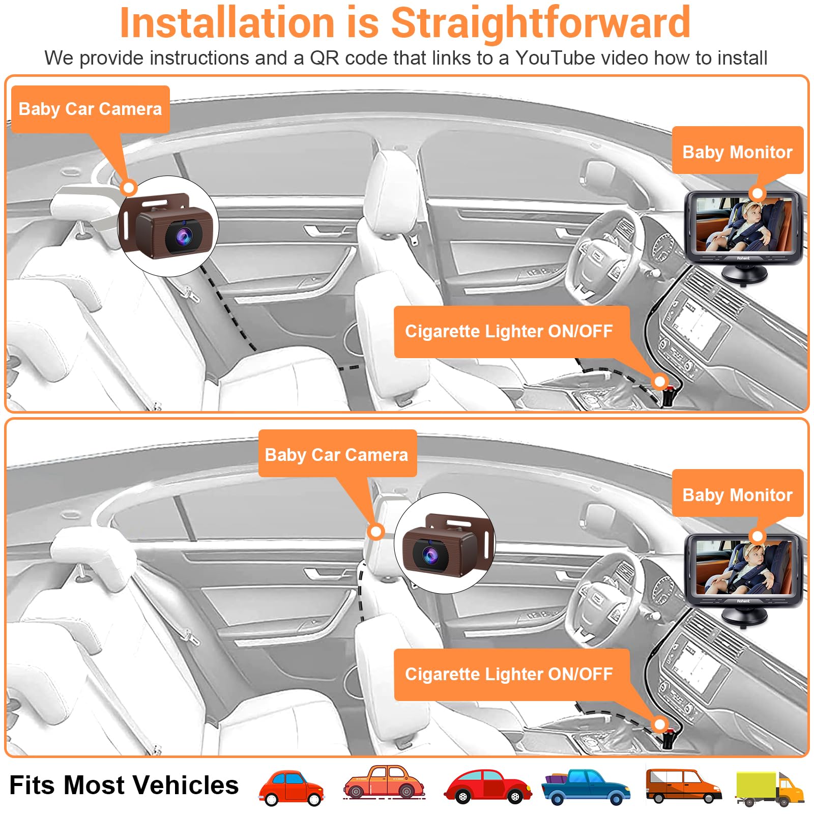 Rohent suction mount installation showing quick, tool-free setup