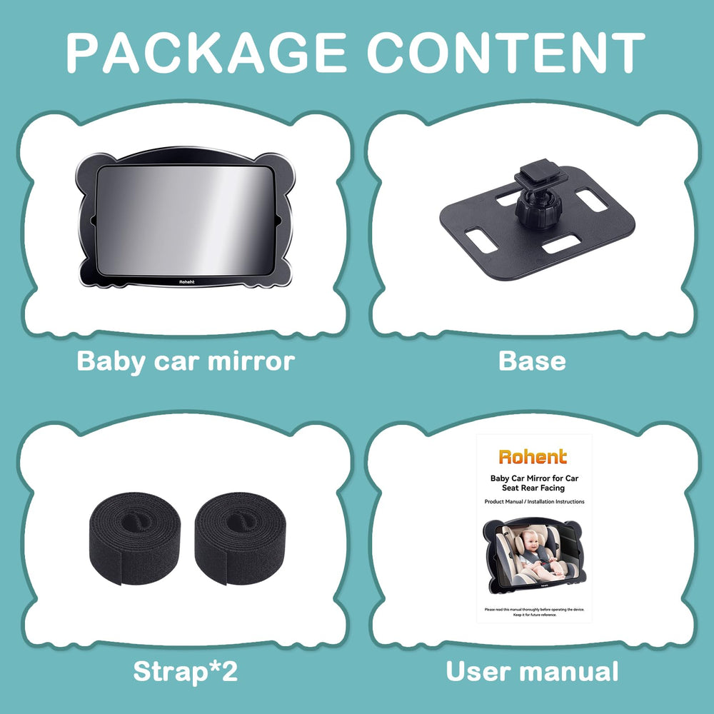 Rohent carseat mirror durable, child-safe materials for long use