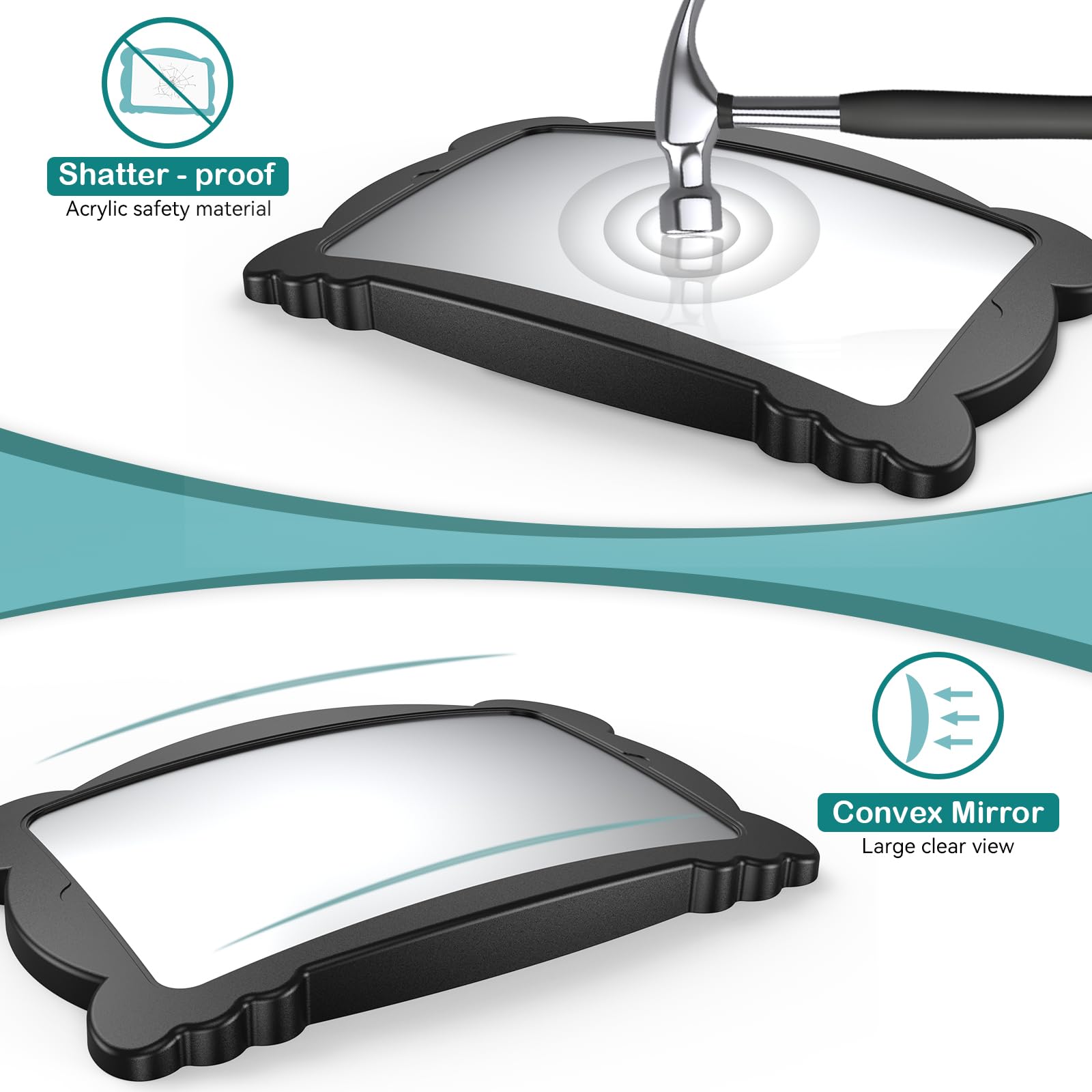 Rohent carseat mirror wide distortion-free view for quick checks