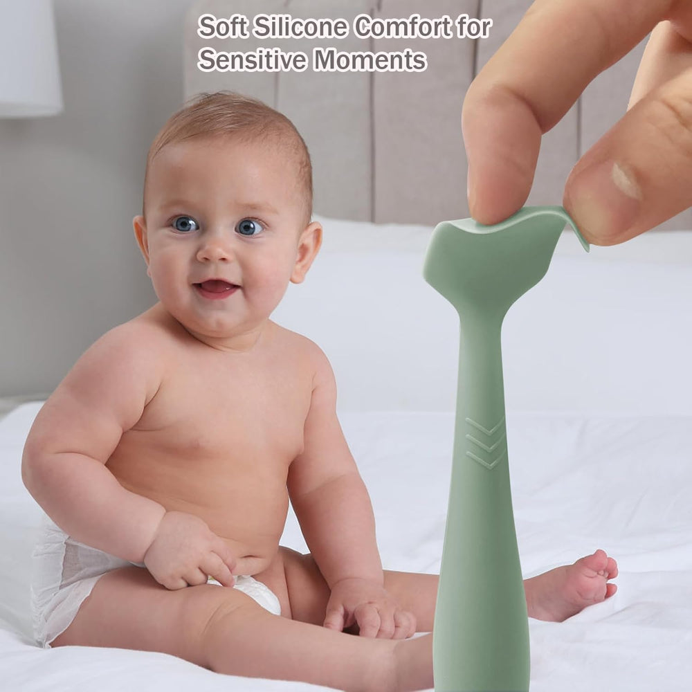 ROHISOM silicone-soft spatula provides gentle application on baby skin