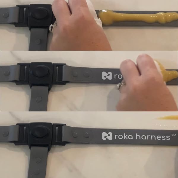 Roka Harness silicone straps dishwash-safe closeup for quick hygienic cleaning.