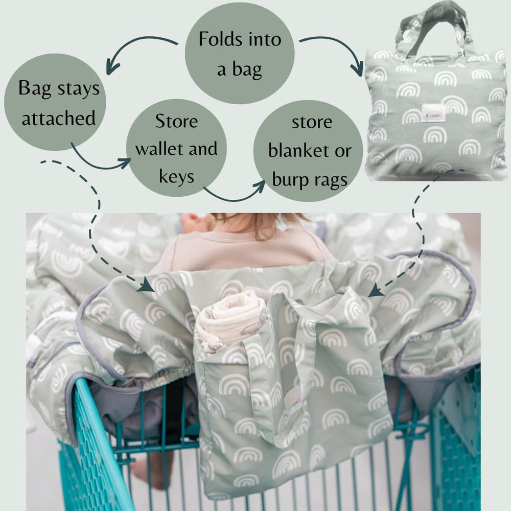 ROKOMO cart cover provides 360-degree protection for infant seating