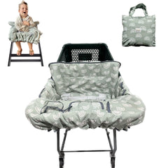 ROKOMO shopping cart cover folded in its storage bag for travel convenience