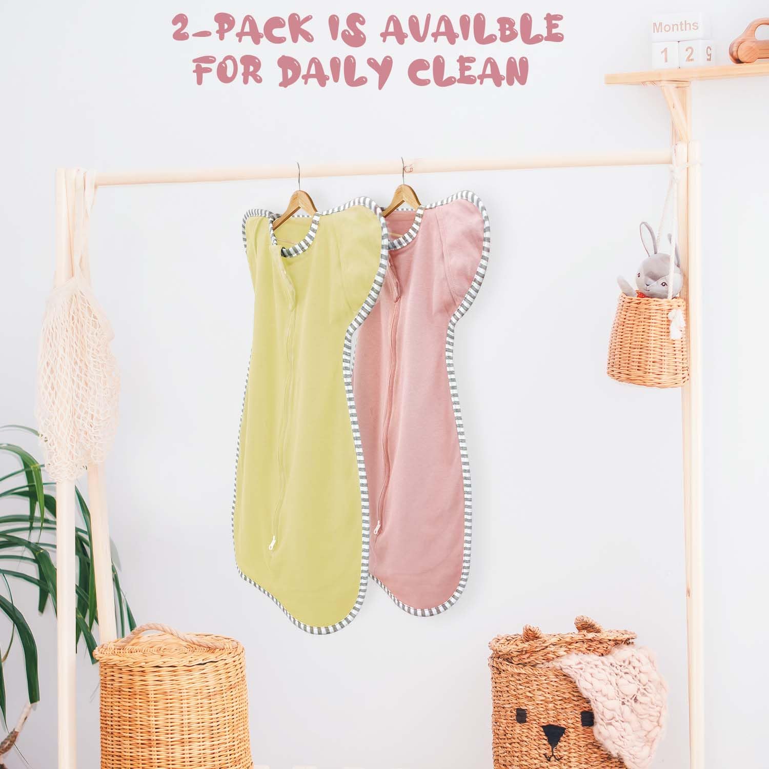 Roksuma transition swaddle 2-pack gift set for easy baby care routines.