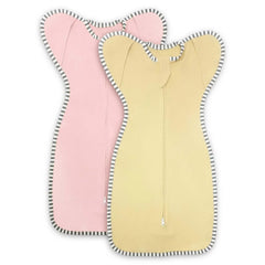 Roksuma transition swaddle arm-up sleep sack image highlighting 3-6 month fit for calmer nights.