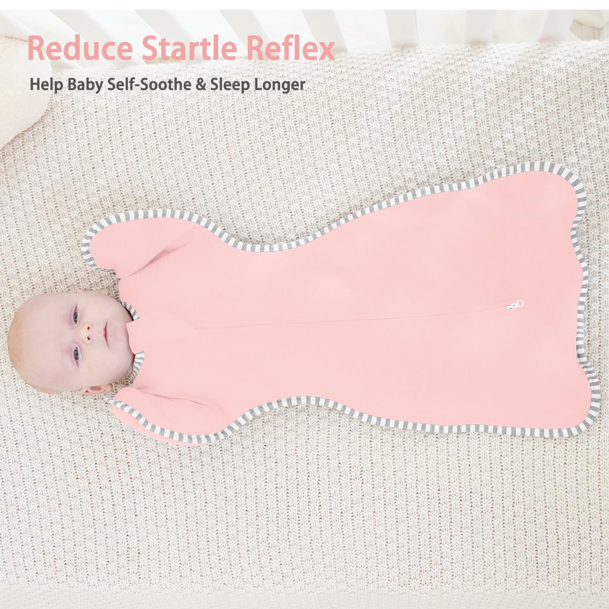 Roksuma transition swaddle cotton-soft fabric detail highlighting breathability.