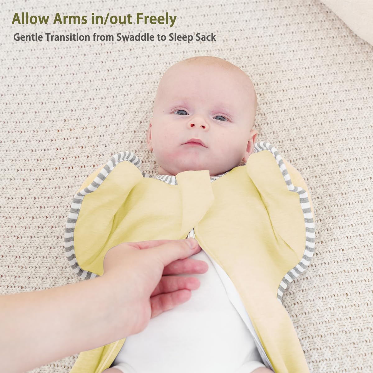 Roksuma transition swaddle hip-friendly design with roomy legs.
