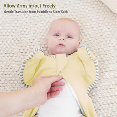Roksuma transition swaddle hip-friendly design with roomy legs.