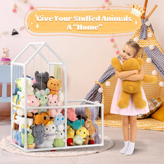 ROMAGIO stuffed animal storage large space holds many plush toys while keeping floors clear.