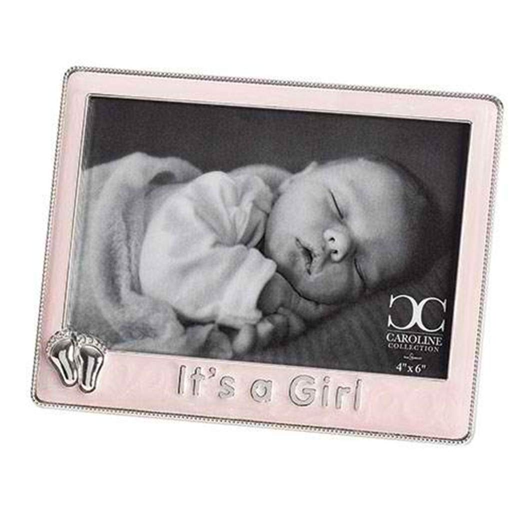 Roman Caroline Collection pink It's a Girl frame for newborn memory and nursery decor