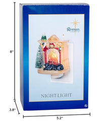 Roman Sleeping Winter Bear by Fireplace Night Light gift-ready packaging suggests easy gifting