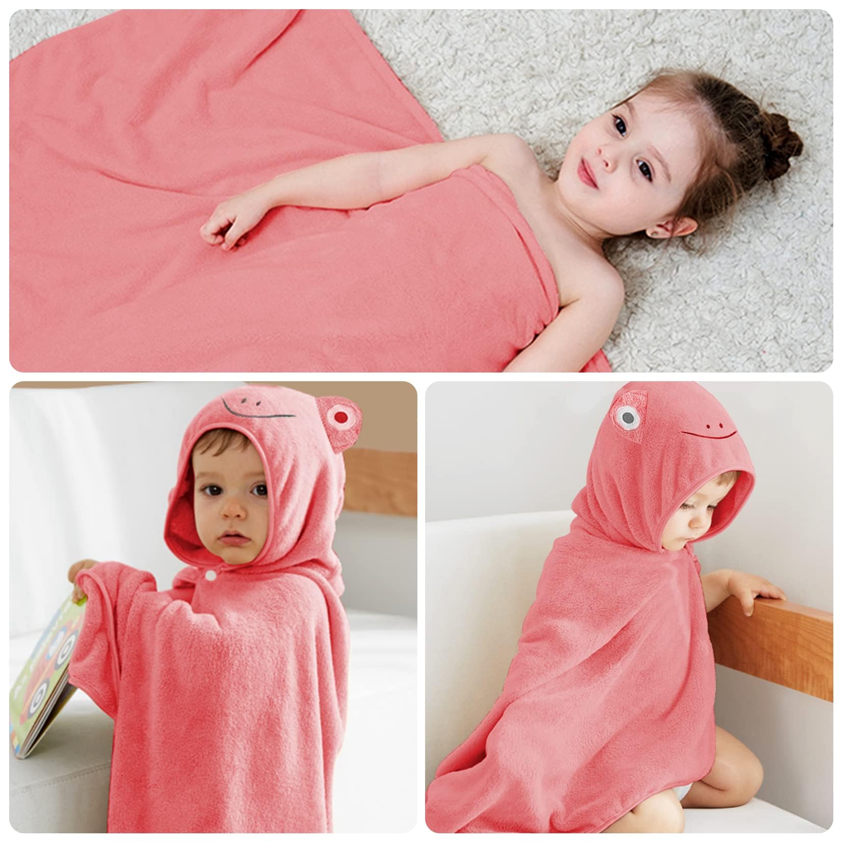 ROMASA baby bath towel dry-after-shower feature shown with quick-drying fabric