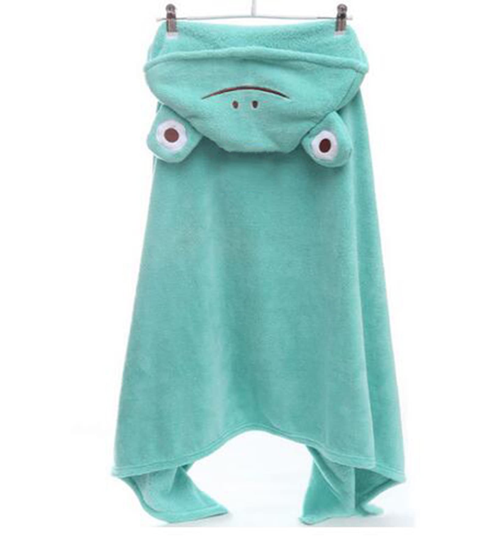 ROMASA baby bath towel with green frog hood keeps baby warm after bath