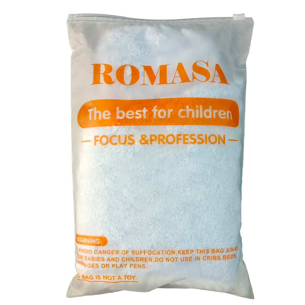 ROMASA baby bath towel ready-to-wear with secure buttons for easy dressing