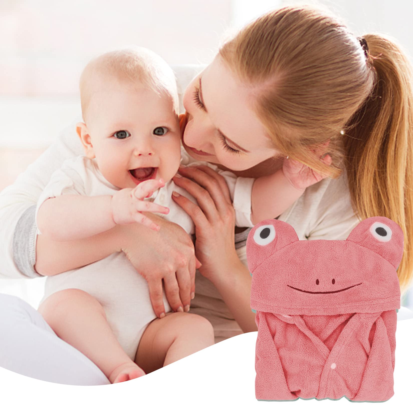 ROMASA baby bath towel soft coral fleece highlights plush fabric for sensitive skin