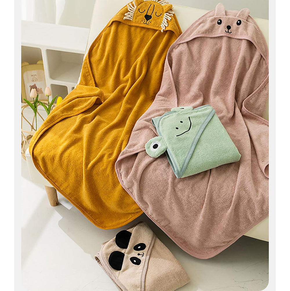 ROMASA panda-face hooded towel demonstrates cozy, absorbent design.